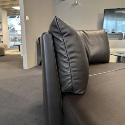 Sofa DS-167 Leder Select 2477 Cigarro Braun Füße Edelstahl Poliert Rücken Umlaufend Verschiebbar