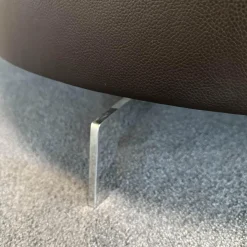 Sofa DS-167 Leder Select 2477 Cigarro Braun Füße Edelstahl Poliert Rücken Umlaufend Verschiebbar