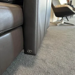 Sofa DS-167 Leder Select 2477 Cigarro Braun Füße Edelstahl Poliert Rücken Umlaufend Verschiebbar