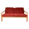 Sofa DY 1260 2,5-Sitzer Stoff Comfort 0028 Rot Kernbuche Geölt