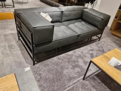 Sofa Easy Pieces 2 Leder La Plume 5663 99 Anthrazit Rahmen Schwarz Pulverbeschichtet