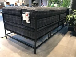 Sofa Easy Pieces Metal Stoff 4486 95 Mehrfarbig Grau Gestell Schwarz Inklusive Lederrolle Und Seitenkissen