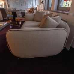 Sofa Echo Bezug Stoff Mica Melba Grau Gestell Metall Schwarz