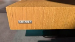 Sofa Edit 2 Leder D Dolce Cola Grau Braun Plateau 2 Balkeneiche Furniert Geölt Mit LED Beleuchtung Und Soundsystem