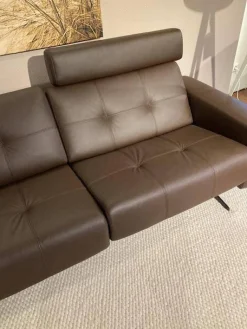 Sofa Ella Leder Paloma 094 Espresso 09433 Braun Gestell Massivholz Füße Metall Pulverbeschichtet Schwarz