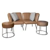 Sofa 2er-Set Sessel Shuffle Links Rechts Leder Luxor Light Grey