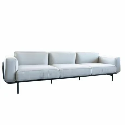 Sofa Estendo 003 Stoff Shore Steel S25 Grau Gestell Aluminium Smoke 01 Schwarz Pulverbeschichtet