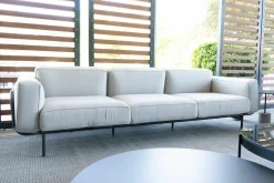 Sofa Estendo 003 Stoff Shore Steel S25 Grau Gestell Aluminium Smoke 01 Schwarz Pulverbeschichtet