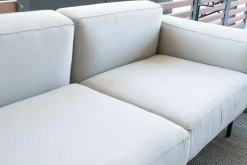 Sofa Estendo 003 Stoff Shore Steel S25 Grau Gestell Aluminium Smoke 01 Schwarz Pulverbeschichtet