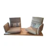 Sofa Experio Leder A India Jade Beige Plateau Echtholzfurnier Balkeneiche Mit Funktion Inklusive Nierenkissen