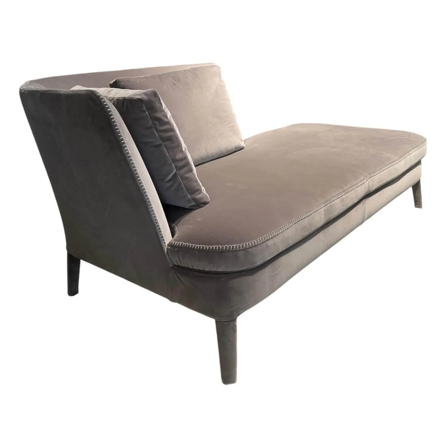 Sofa Febo 2833TS Stoff 2053251 Sirio Grau Füße Mit Stoff Bezogen Inklusive Rückenkissen