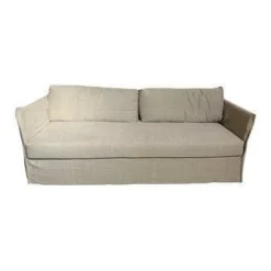Sofa Fox Bezug Stoff Santos Taupe Beige Füße Metall Inklusive 2 Rückenkissen