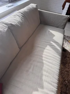 Sofa Fox Bezug Stoff Santos Taupe Beige Füße Metall Inklusive 2 Rückenkissen