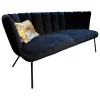 Sofa Gaia Lounge Bezug Stoff Seven Darkblue 48 Blau 4 Fuß Rundrohr Struktur Schwarz Mit Kunststoffgleitern Ohne Dekokissen
