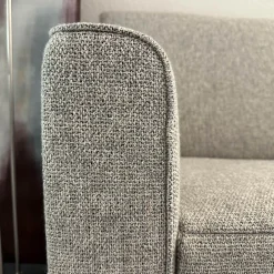 Sofa Glove 8950 SO140 Stoff Bembebis C0720 Grau Untergestell Lackiert Bronze