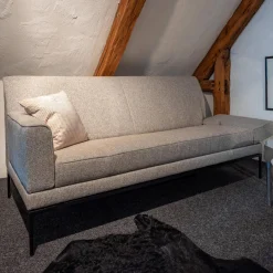 Sofa Glove Pure Stoff Bembebis C0720 Grau Gestell Schwarz Lackiert