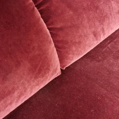 Sofa Grace Bezug Stoff City Velvet Reloaded CA7832 095 Rot Füße Holz Braun