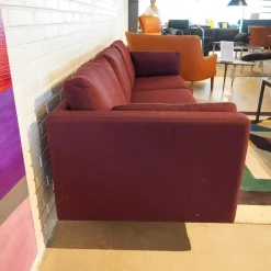 Sofa Handy Wollstoff Burgunderrot Gestell Metall