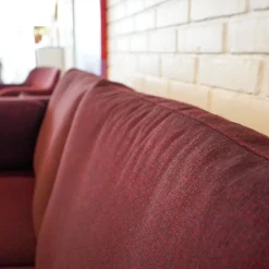 Sofa Handy Wollstoff Burgunderrot Gestell Metall