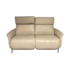 Sofa Hans Leder 35 Mariposa Opal Beige Metallfuß Edelstahloptik 62 Silber