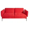 Sofa Heaven Bezug Stoff Hot Madison Reboot CH1249 706 Rot Füße Matt Lackiert Schwarz Mit Zwei Abklappbaren Armlehnen