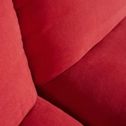 Sofa Heaven Bezug Stoff Hot Madison Reboot CH1249 706 Rot Füße Matt Lackiert Schwarz Mit Zwei Abklappbaren Armlehnen