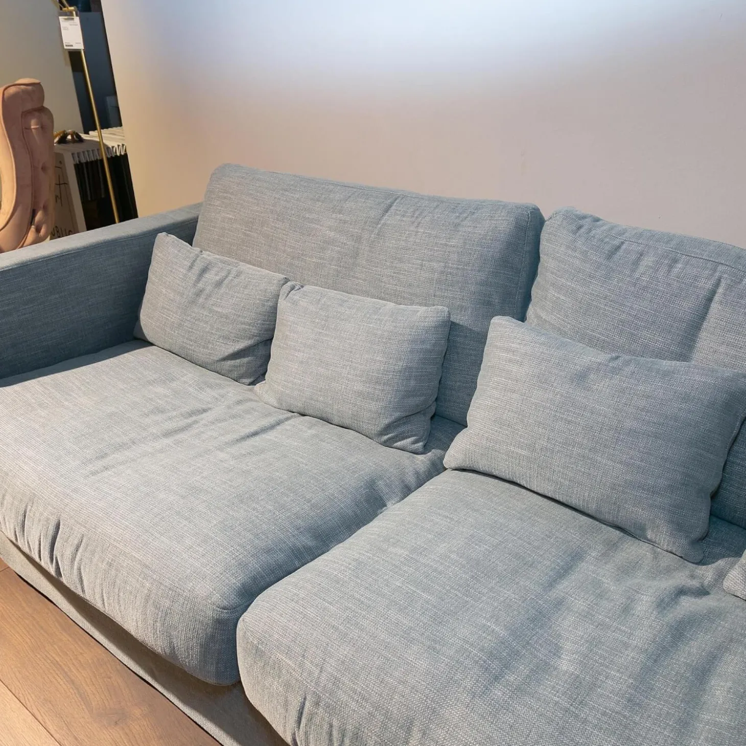 Sofa Heaven MS 1009 Stoff Nori 4 Turqouise Blau Grau Fuß Schwarz