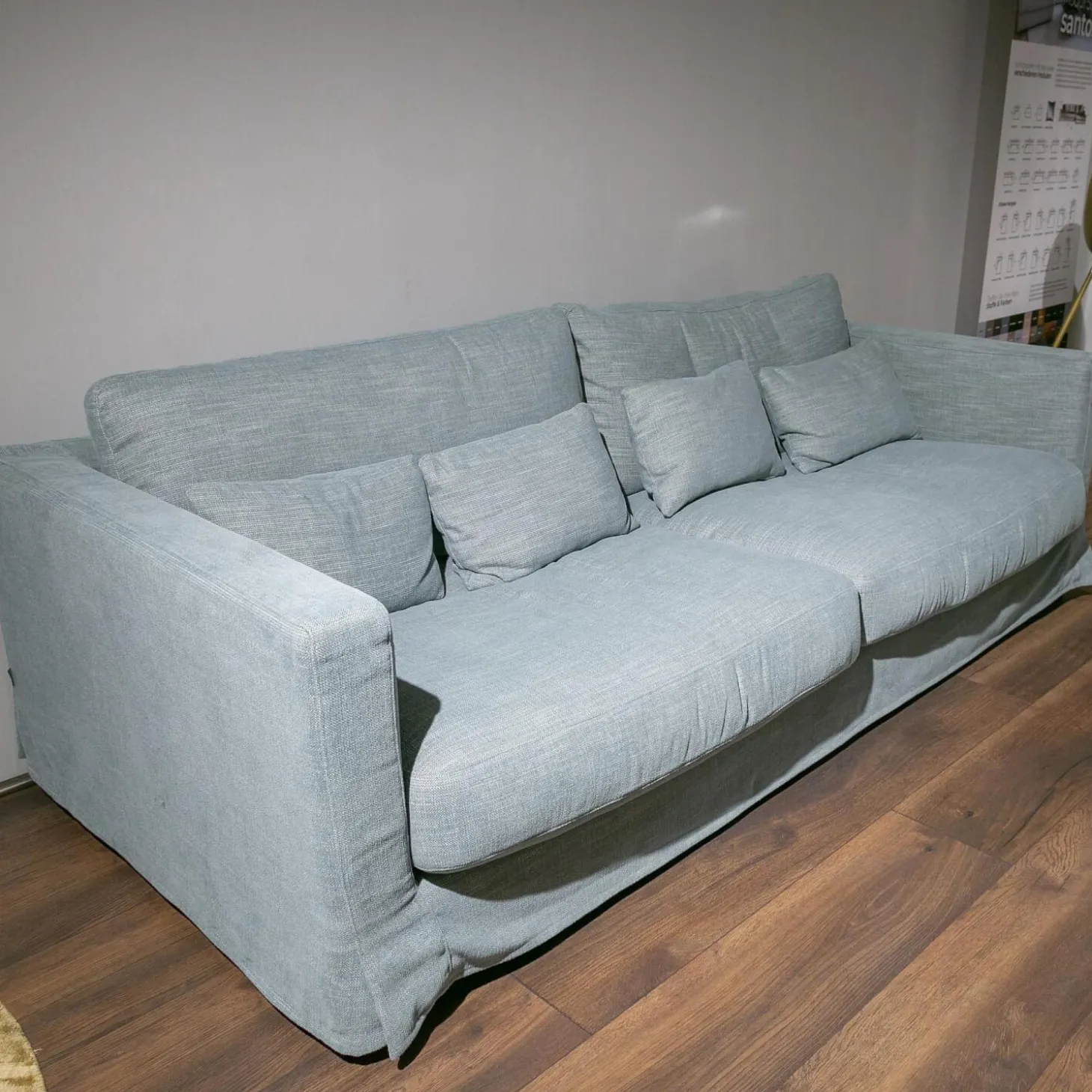 Sofa Heaven MS 1009 Stoff Nori 4 Turqouise Blau Grau Fuß Schwarz