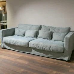 Sofa Heaven MS 1009 Stoff Nori 4 Turqouise Blau Grau Fuß Schwarz