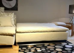 Sofa Isla Milan Stoff Hipo Natur Creme Schlaffunktion