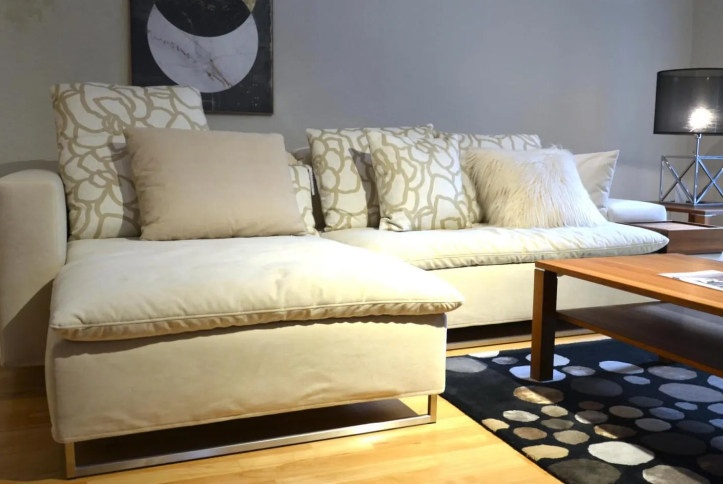 Sofa Isla Milan Stoff Hipo Natur Creme Schlaffunktion