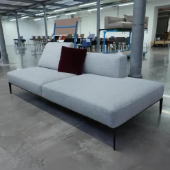 Sofa Jaan Living 783 Bezug Stoff Carré 7823 Moonlight Grau Gestell Aluminium Matt Pulverbeschichtet Schwarz
