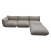 Sofa Jalis 21 Leder 420 Sand Beige Nahtband 5090 Sand Beige Inklusive Hocker