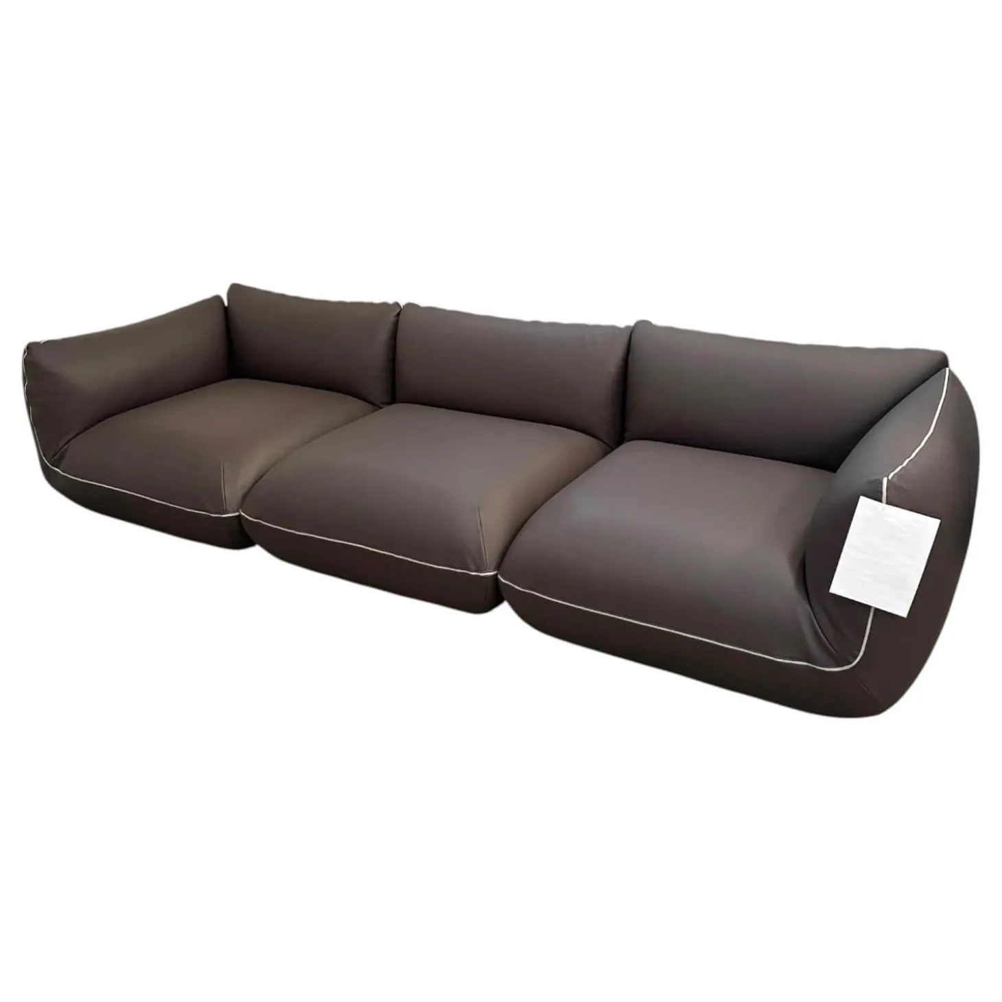 Sofa Jalis 21 Leder 246 Schoko Grau Braun Nahtband 5095 Kitt