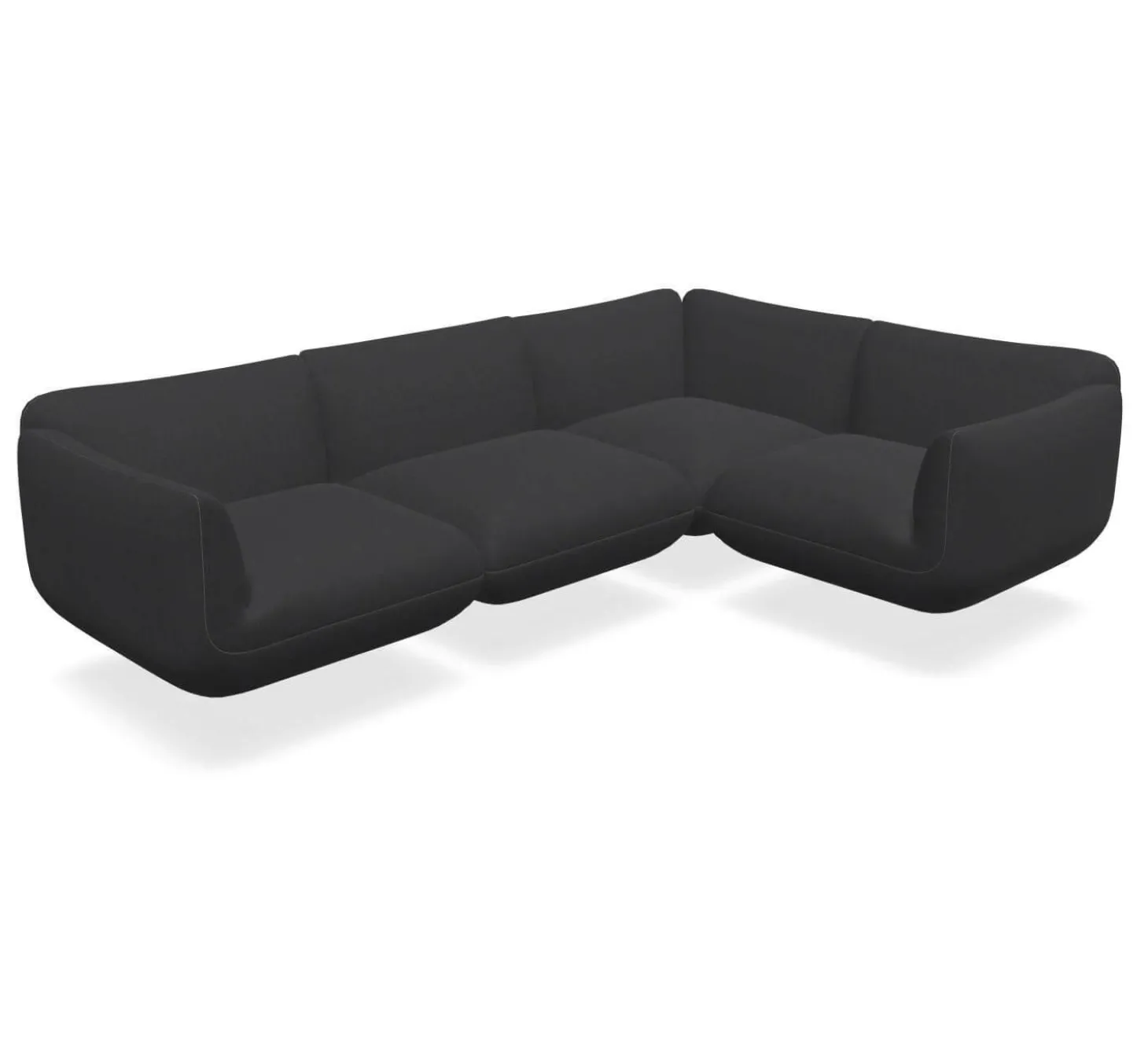 Sofa Jalis Stoff 8145 Dunkelgrau Nahtband Grau mit einem Rückenkissen