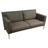 Sofa Jason 390-25 FLFR Stoff Kuro Limestone Gestell Velourmatt