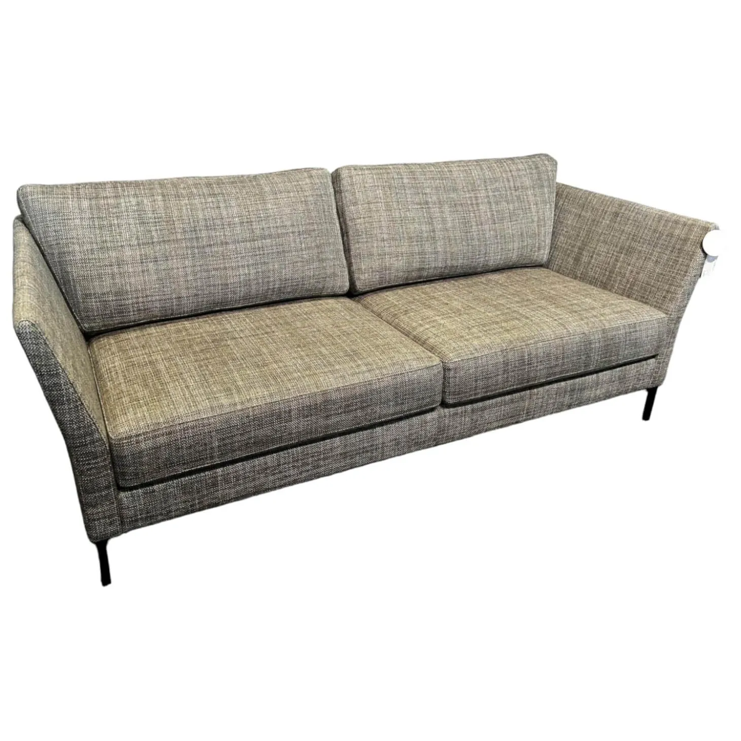 Sofa Jon Edwards Bezug Stoff Taylor BW1771 383 Grau Sockel Schwarz Matt Lackiert