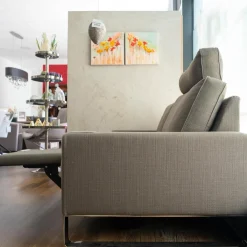 Sofa Jon Edwards Bodenfrei Stoff Burton Taupe mit Kopfstütze