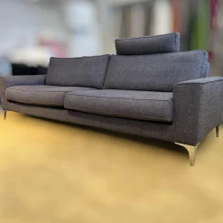 Sofa Jon Edwards Bodenfrei Bezug Stoff Spring Ip1764-454 Grau Füße Metall