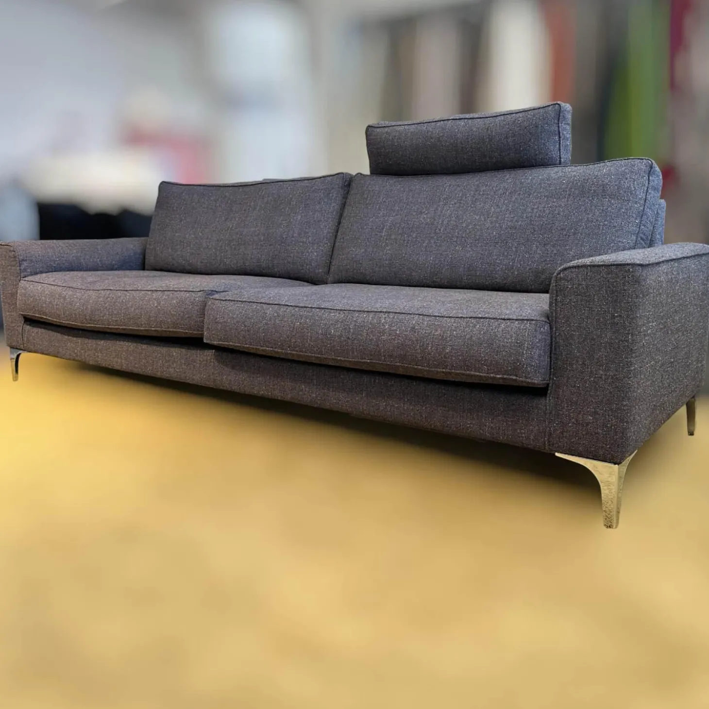 Sofa Jon Edwards Bodenfrei Bezug Stoff Spring Ip1764-454 Grau Füße Metall