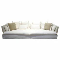 Sofa Kimono Large Stoff Air 11 Ecru Weiß Beige Cat. Lusso mit 10 Kissen