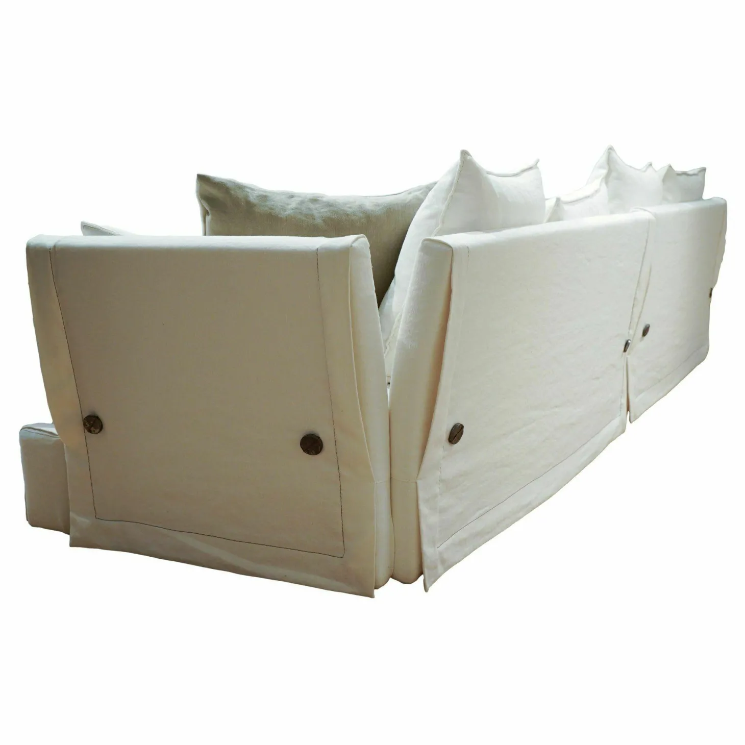 Sofa Kimono Large Stoff Air 11 Ecru Weiß Beige Cat. Lusso mit 10 Kissen