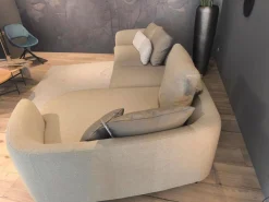 Sofa Kumo Stoff 24 550 Grau Beige Gussfuß Aluminium Glatt Matt Schwarz Pulverbeschichtet Inklusive Kissen