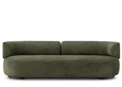 Sofa K-´Waiting Stoff Chenille Grün Füße Stahl Schwarz Lackiert