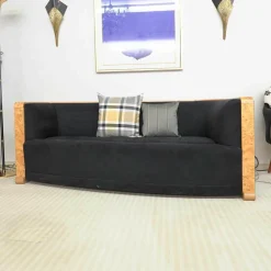 Sofa La Difference Stoff Alcantara Schwarz Mit 2 Kissen