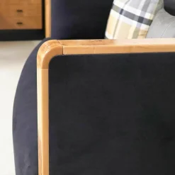 Sofa La Difference Stoff Alcantara Schwarz Mit 2 Kissen