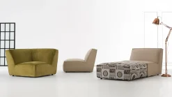 Sofa Lazy Bezug Stoff Mamaye 201 Beigegrau Meliert Inklusive Hocker