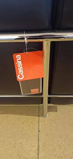 Sofa LC2 2C Leder X Scozia Gruppe 13X606 Grafite Schwarz Gestell Verchromt