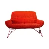 Sofa Leya Lounch Couch Stoff Velours Tresse Sunset 17229 6 Rot Orange Gestell RAL 3000 Feuerrot Rot