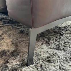 Sofa Lifesteel 14C04 Leder Pelle Deluxe 619 Braun Füße Metall Brüniert Inklusive Kissen